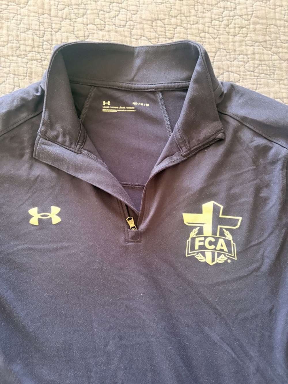 Under Armour Navy Blue Quarter-Zip with FCA Logo